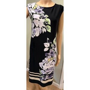 Chico’s Iona Printed Knee-Length Dress – Size 1 – Windowpane Floral